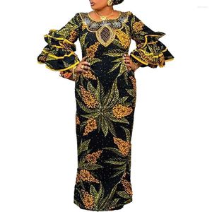 Robes décontractées plus robes de fête de taille femme imprimement maxi africain