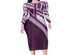 Casual Jurken Polynesische Tribal Tattoo Print Vrouwen Elegante Feestjurk Herfst Lange Mouw Bodycon Tienermeisjes Mode Kleding5272302