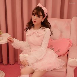 Robes décontractées Princesse Sweet Lolita Dress Candy Rain Lace Puff Sleeve Fluffy C16CD5974