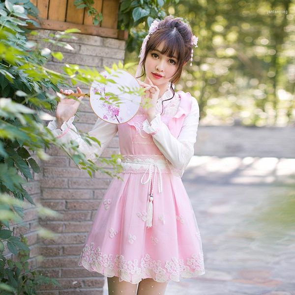 Robes décontractées princesse douce Lolita robe automne hiver Style japon dentelle couture chinois vent amélioration C22CD7217