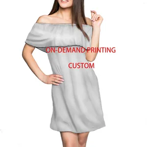 Robes décontractées imprimer à la demande Vêtements pour femmes 2024 jupes sexy à épaules épaules