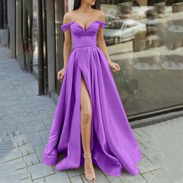 Casual Jurken Prom Dames Vrouwen Sexy Bruiloft Bridemaid Lange Crisn Satijnen Spaghetti Feestjurk Avond