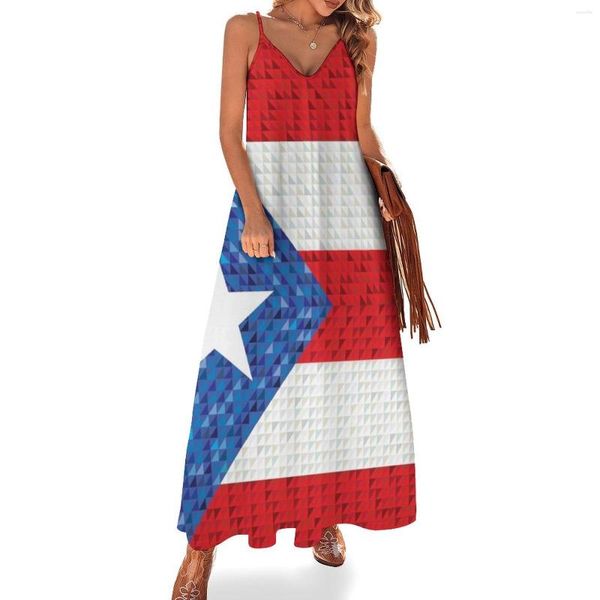 Vestidos casuales Bandera de Puerto Rico Vestido sin mangas Ropa de mujer Verano Mujer 2023 Llegadas