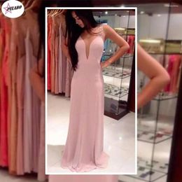 Robes décontractées Pulabo Pink Party Robe Deep V Neck Tank Murffon Made Femme Sirène Vestidos Femme