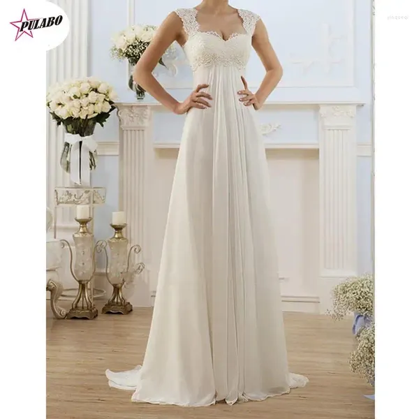 Vestidos casuales Pulabo Wedding Formal Bode Long Ball Lace Chiffon MAXI Vestido Solidal Blanco Sundress Femenino