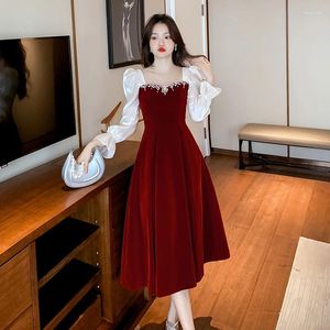 Robes décontractées Q-W ns dames japonais streetwearrsvppap officiel Store 2024 Bridal Wine Automne Automne Daily Style Sleeve Engagement C