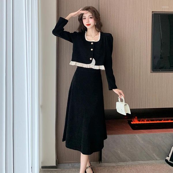 Vestidos casuales Q-W para mujer Damas japonesas Streetwearrsvppap Oficiales Tienda 2023 Otoño Invierno Estilo clásico Traje de pana Falda para mujer