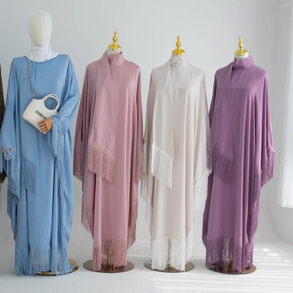 Robes décontractées Ramadan Musulman Robe One Piece Cinch Manches Longues Robe Prière Hijab Jilbab Femmes À Capuchon Abaya Niqab Islam Dubaï Plaine