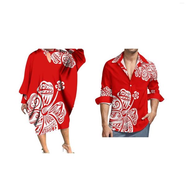 Robes décontractées Robe samoane rouge Personnalité féminine Top Qualité Plage Polynésie Hawaii Tribal Personnalisé Le soir