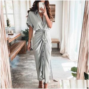 Casual Jurken Dames Shirt Designer Woon-werkverkeer Grote maten S3Xl Lange jurk Mode Gesmeed gezicht Kleding Drop-levering Kleding Damesmodejurk