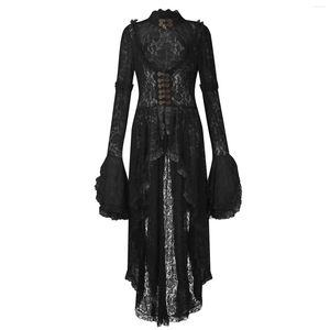 Robes décontractées Robe de cour rétro pour femmes Gothic Vintage Lace Bell à manches longues Costume irlandais Costume élégante