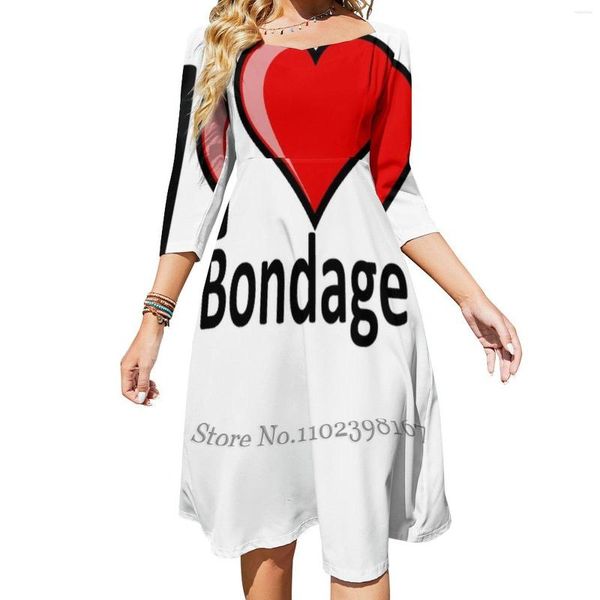 Robes décontractées d'amour grossier bondage secret santa valentines cadeau robe chariot carré couche élégante femelle imprimée je