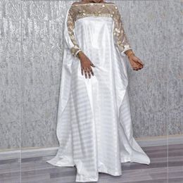 Casual jurken S-5XL Afrikaanse dames lovertjes Maxi Dress Party Mode plus maat Vrouwelijke moslim vleermuis mouwen losse mek Kaftan 168J
