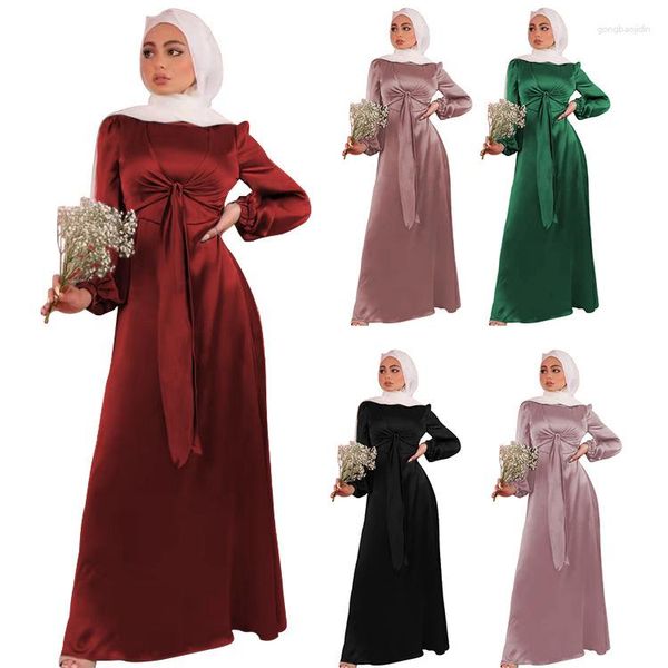 Robes décontractées Abayas saoudiennes robe de mode musulmane pour les femmes islamiques Turquie américaine Malaisie Dubaï Vêtements Eid Mubarak Noir Rose