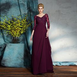 Casual jurken pailletten en chiffon moeder van de bruid een lijn elegante avond huwelijksfeestjurk voor vrouw met mouwen zip terug vestido 230221