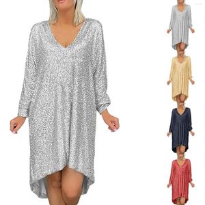 Robes décontractées paillettes pour femmes 2024 tendance à manches longes à manches longues mille étincelante cocktail de mariage en robe à paillettes scintillantes femme