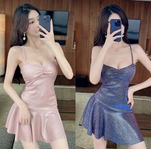 Casual jurken Sexy Backless Sparkly Dress Low-Cut Bungee Dance Holiday Slip Dress