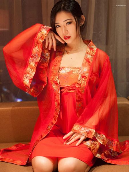 Robes décontractées Costume sexy Femmes Lingerie Robe de mariée Traditionnelle Style chinois Érotique Uniforme Ensemble Cheongsam