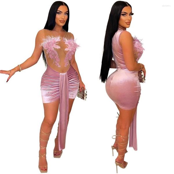 Robes décontractées sexy robe transparente jupe transparent jupe enveloppée de hanche pour femmes 2024