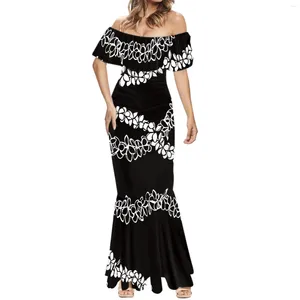 Robes décontractées robe de mariée sans bretelles sexy 2024 Été Élégance femme Vêtements Hawaii Polynésie Off épaule Occasion formelle de fête