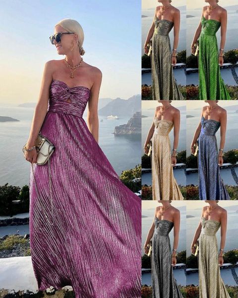 Vestidos casuales Sexy mujer largo 2023 verano abrigo pecho Irregular elegante damas falda Split banquete club nocturno fiesta vestido Mujer