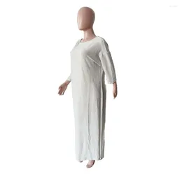 Robes décontractées robe de tissu chatoyant élégant paillette maxi pour les femmes surdimensionnées o cou de trois quart de manche de la cheville