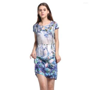 Casual jurken Silk Satin Straight Dress Pure Women Summer Comfortabele ademende kledingfabriek directe verkoop