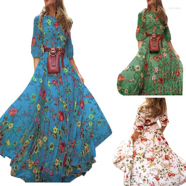 Robes décontractées Fashion printemps et automne - Robe de couleur pour femmes