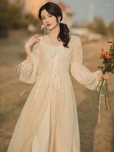 Robes décontractées printemps français vintage art avancé Sensei premier amour super fée lait sweet runway princess robe