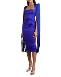 Casual Dresses Street Nieuwste 2023 Fashion Star Style Designer Dames Square Collar Satin Tassel Slim Party Dresscasual