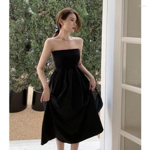 Robes décontractées Style Petite robe noire Soutien-gorge Top Femme Summer Mid Jupe Y2K Occasion formelle Robes 2024 Femmes