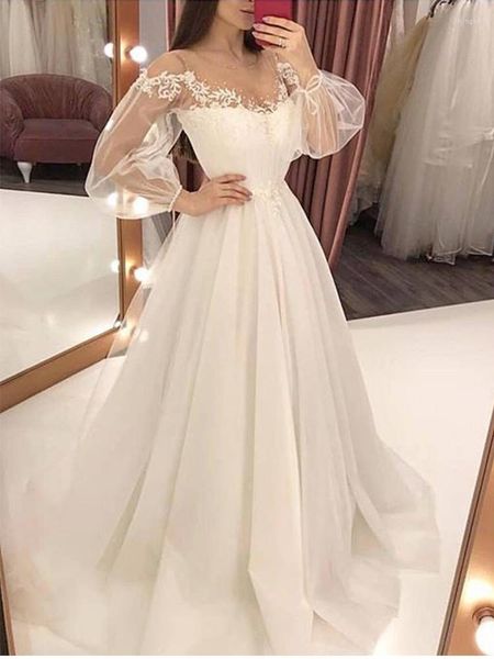 Robes décontractées Été 2023 fille élégante en dentelle blanche illusion Graduation Party Ball Robe Fashion Long Prom Homecoming Vestidos