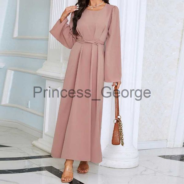 Robes décontractées Été 2023 Ramadan Moubarak Abaya Dubaï Turquie Musulman Hijab Robe Femmes Kimono Solide Couleur Robe Longue Mode Fit Élégant x0625