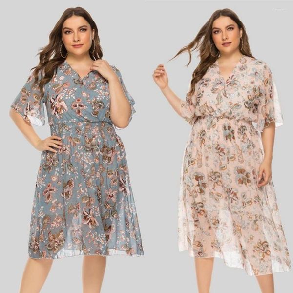 Vestidos informales de verano Falda de talla de talla grande para mujeres gordas