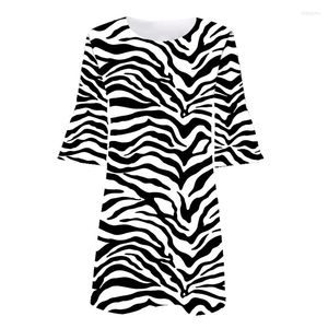 Robes décontractées Été Femmes Classique 3D Imprimer Zebra Stripes Robe Vêtements Bal Femme Y2K Jupes Dames Plus Taille Punk Robes En Gros