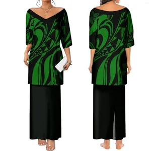 Robes décontractées Summer Women's Wof-Neck Robe Pletasi ethnique des tribus polynésiennes design élégant pour les femmes