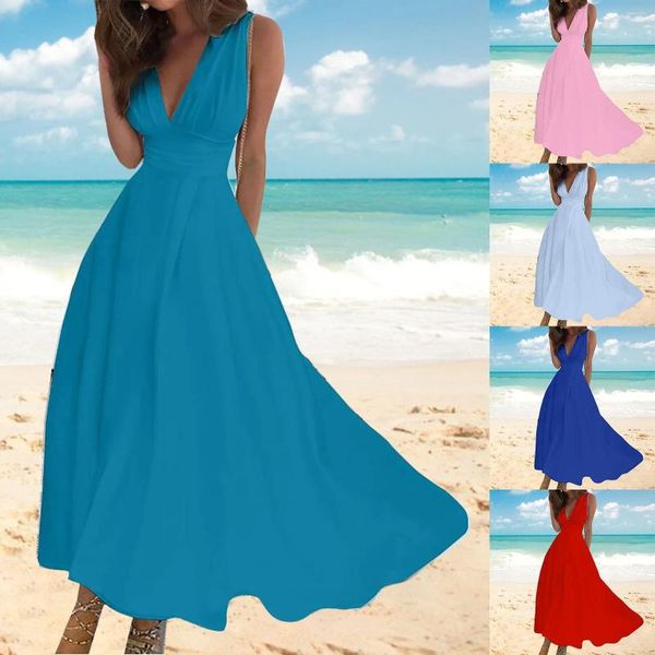 Robes décontractées robes de soleil pour femmes 2024 printemps d'été élégant enveloppe V bouton de bouton robe avant courte à manches