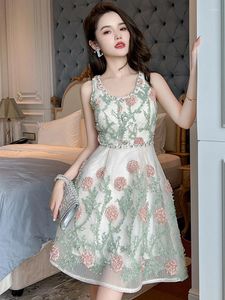 Robes décontractées Sweet Cute Prom Femmes Pure Fil coréen Diamant Mini robe de bal Princesse Banquet Robes de fête d'anniversaire Vêtements Mujer