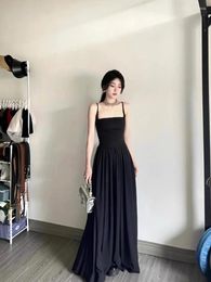 Robes décontractées doux fille pure sexy noire minimaliste robe robes