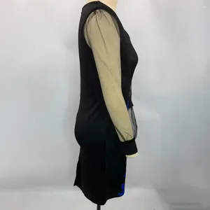 Casual jurken T-vormige silhouetjurk Elegante V-hals Mesh mouw Midi voor dames Gedrukte schede Knielengte Formeel woon-werkverkeer Plus