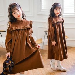 Robes décontractées vêtements pour adolescents pour filles fille coréenne vintage automne enfants de style français princesse robe enfants robe 14 à 15