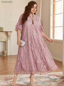 Casual jurken toleen dames plus size maxi jurken grote 2022 nieuwe zomer roze luxe ontwerper elegante abayas lange moslimavond feestkleding l230520