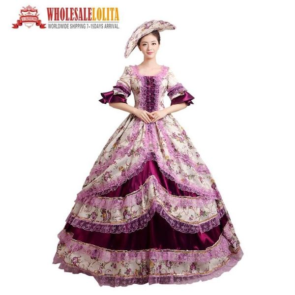 Robes décontractées Top Costumes de robe victorienne gothique Costumes de bal rococo pour femmes2613