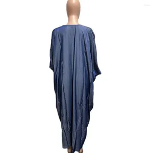 Robes décontractées en V Robe à col élégant plus taille maxi pour les femmes élégant plie à manches de chauve-souris