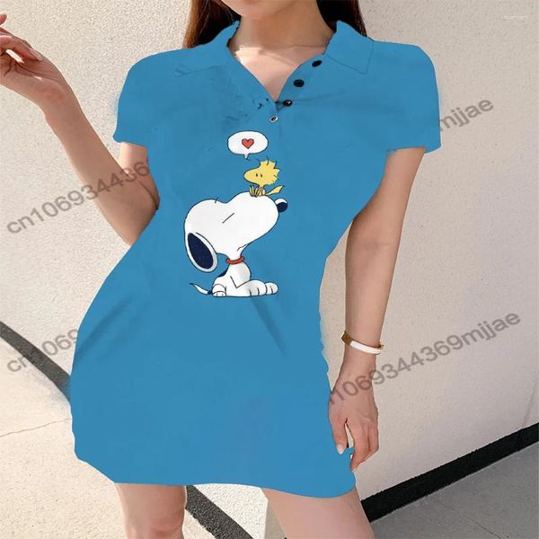 Vestidos casuales Vestido de polo con cuello en v Camisetas de mujer Manga corta -shir Camiseta Y2k Tops Ropa para mujer Ropa de estilo coreano Camiseta Kpop