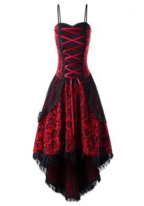 Casual Jurken Victoriaanse Gothic Vintage Jurk Dames Plus Size Lace Up Korset Hoog Laag Cosplay Kostuum Middeleeuws Feest Steampunk Dre2267693