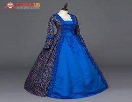 Robes décontractées victorien satin à imprimé floral robe robe de bal robe de bal Costume 7583456