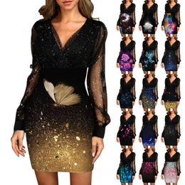 Robes décontractées Vintage robe noire femmes paillettes perles sexy automne maille couture moulante élégante mini fête sukienki robes