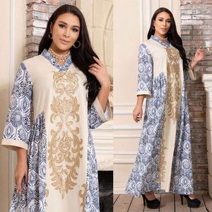 Vestidos casuales Vintage bordado de lentejuelas étnicas Abaya vestido para mujeres 2023 Oriente Medio árabe Omán marroquí caftán Dubai ropa musulmana