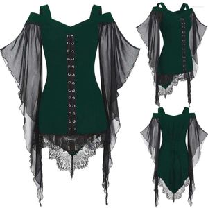 Casual jurken Vintage Halloween Cosplay Kostuum Witch Vampire Gothi Dolman Mouws Jurk Ghost Up Party Middeleeuwse enge vrouwelijke kleding